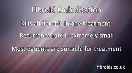 Typical outcome of a uterine fibroid embolisation procedure.